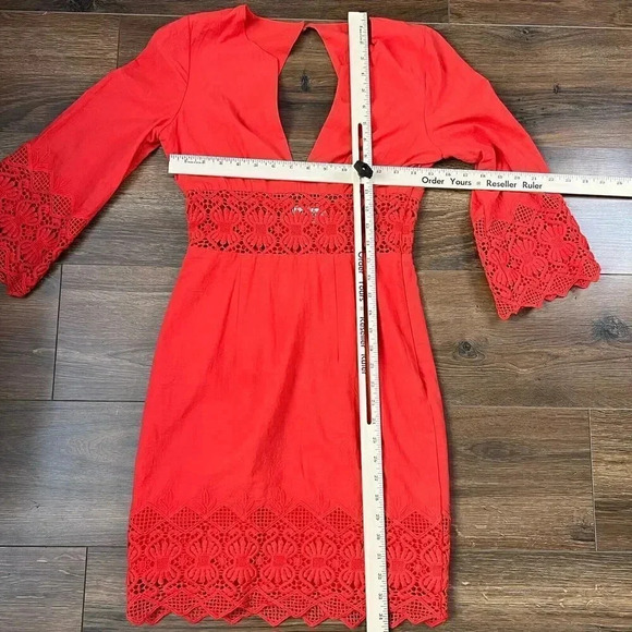 Women's Size Xs Nightcap Tulum Short Orange‎ Dress Crochet/Cutouts - Picture 3 of 7